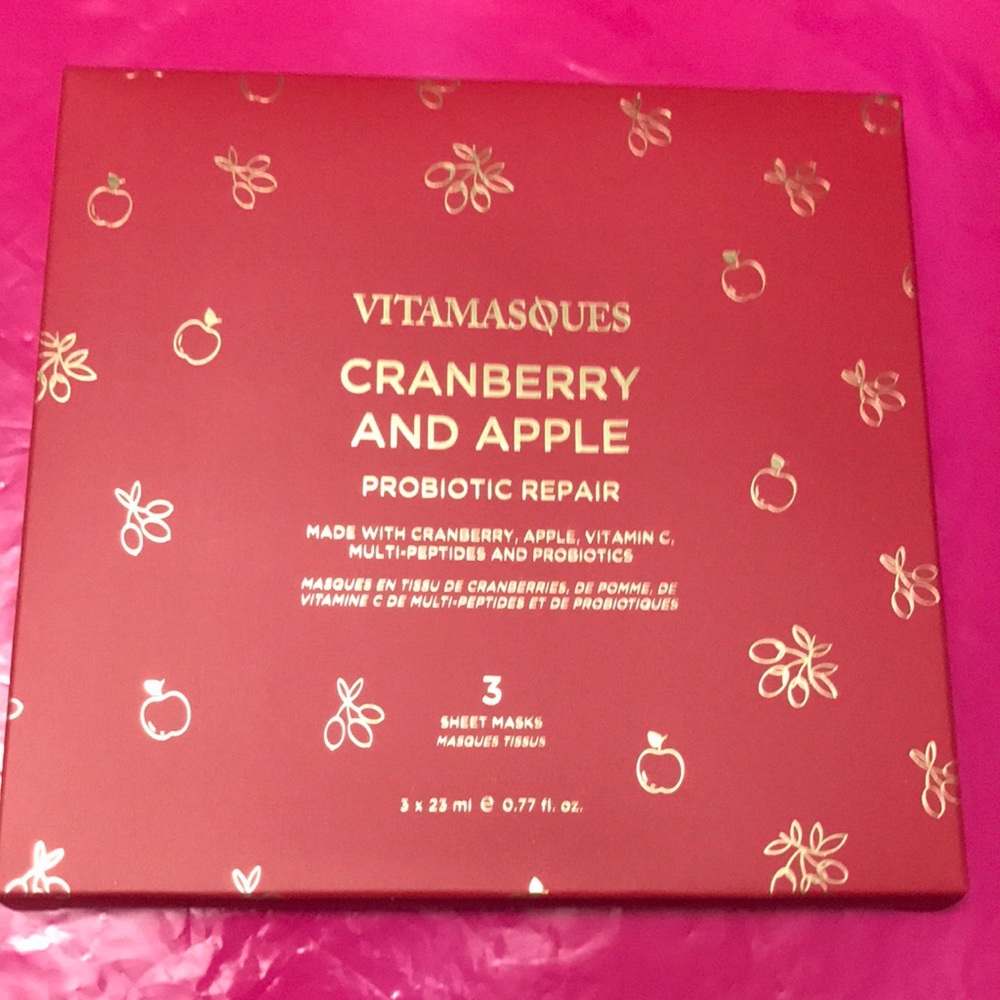 Vitamasques Cranberry & Apple Priobiotic Repair NEW 3 sheet masks